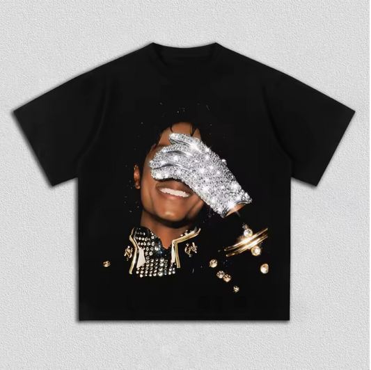 MJ White Glove Iconic Pose Graphic T-Shirt - Cotton Oversized Tee