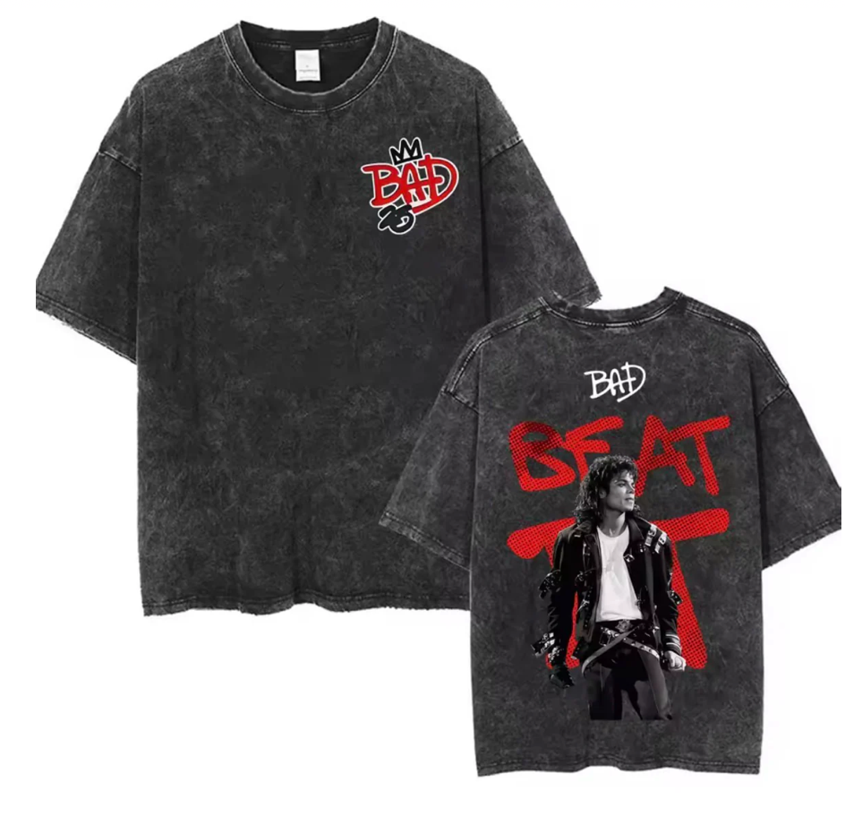 MJ BAD 25 Graphic T-Shirt - Cotton Oversized Tee